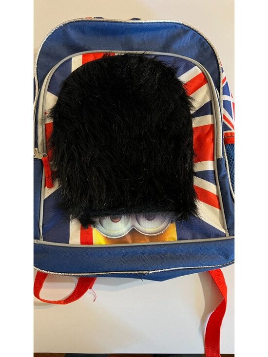 Universal Studios Other - Minions Union Jack Kids Backpack With Faux Fur Front & Adjustable Straps